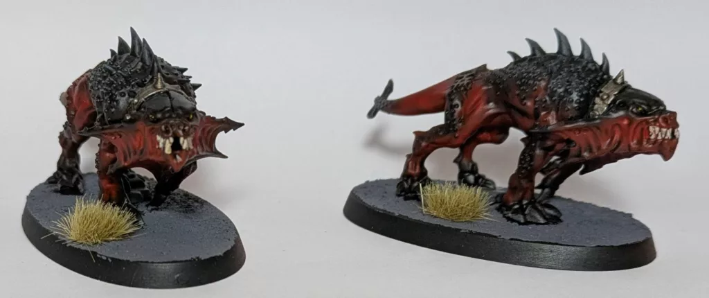 Two Warhammer 40K Khorne Chaos Daemons Flesh Hounds