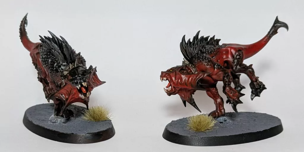 Two Warhammer 40K Khorne Chaos Daemons Flesh Hounds