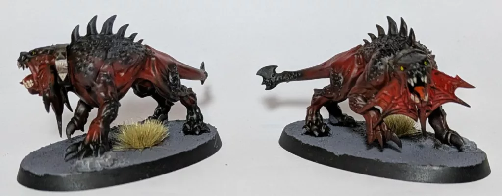 Two Warhammer 40K Khorne Chaos Daemons Flesh Hounds