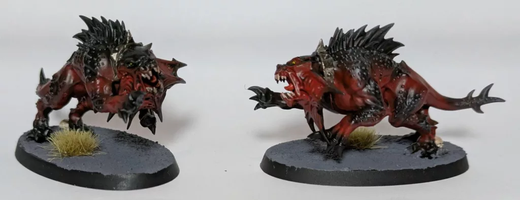 Two Warhammer 40K Khorne Chaos Daemons Flesh Hounds