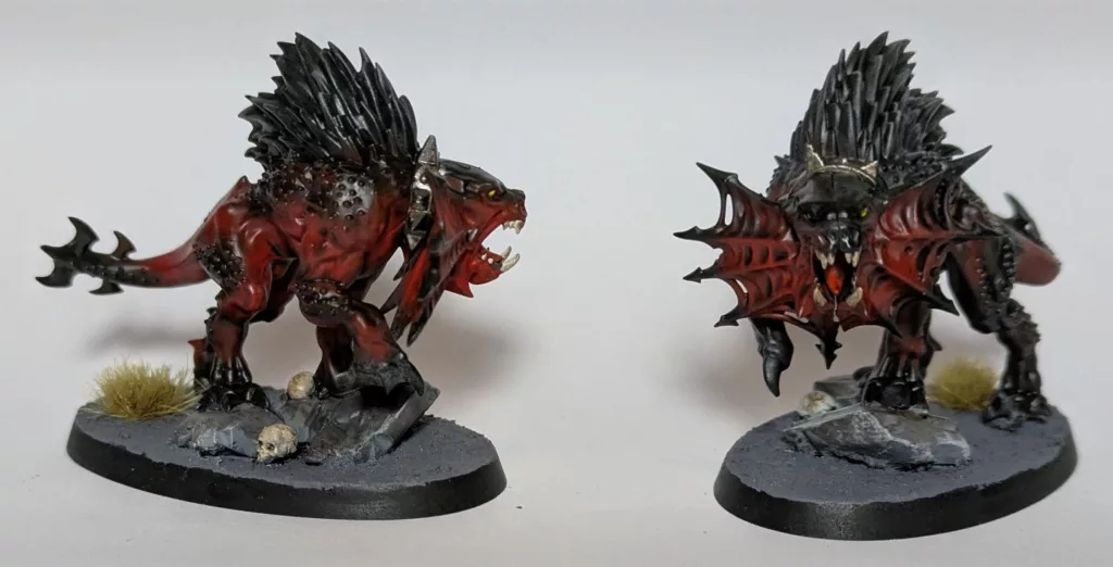 Two Warhammer 40K Khorne Chaos Daemons Flesh Hounds